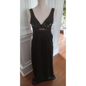 Vtg Nylon & Lace Long Sexy Gown Lingerie USA Small 32 Glydons Of Hollywood